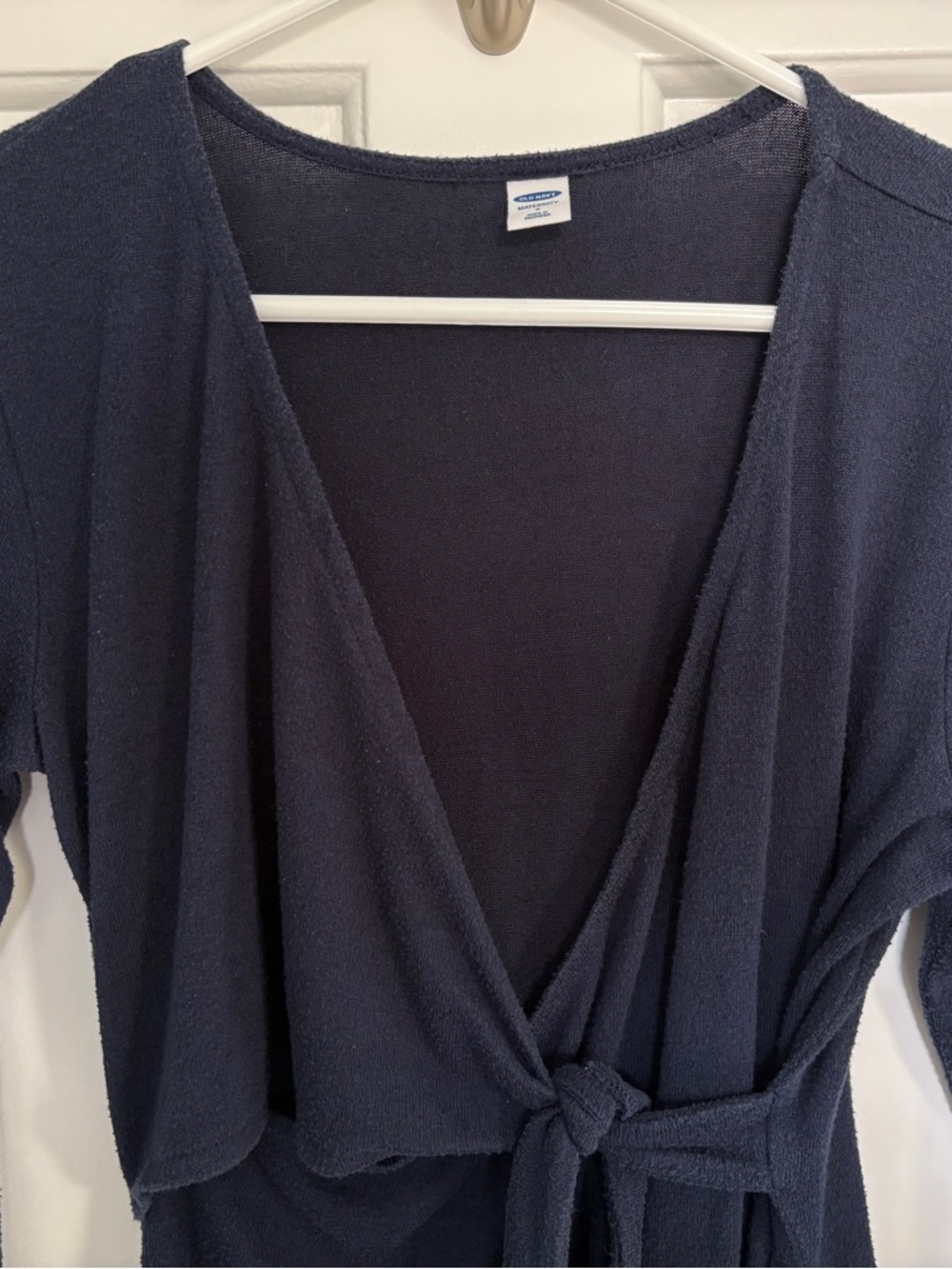 Old Navy Small Maternity Navy Wrap Long Sleeve Shirt - Picture 4 of 9